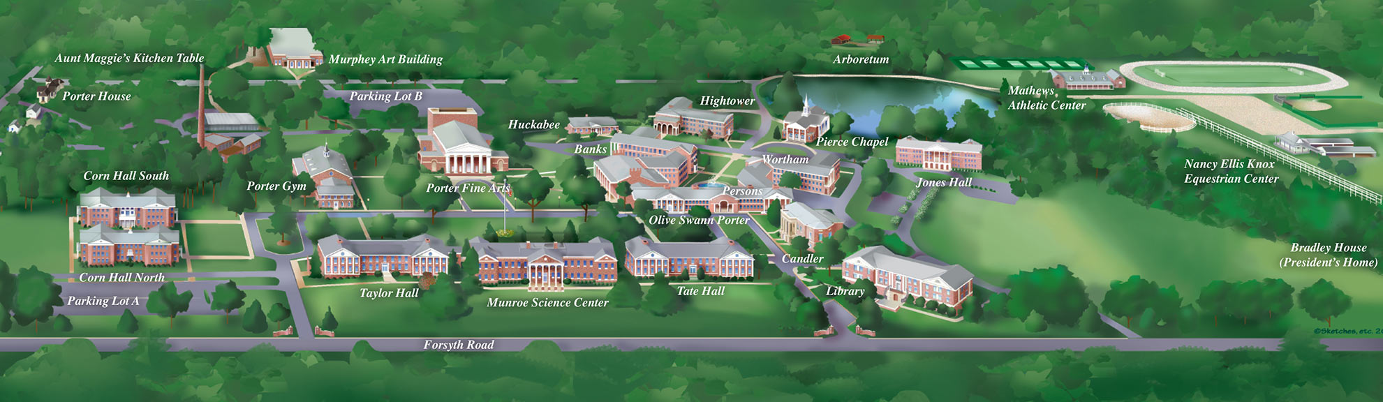 Image of Campus Map with titles of buildings.