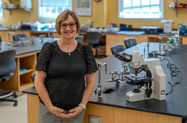 Wanda T. Schroeder in Biology lab