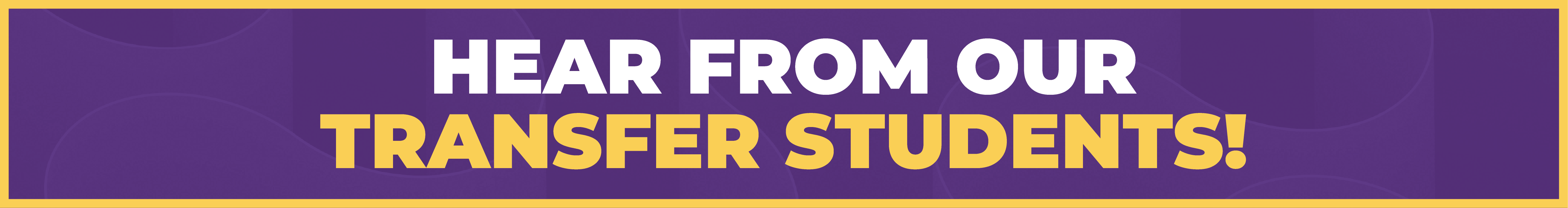Hear from our transfer students