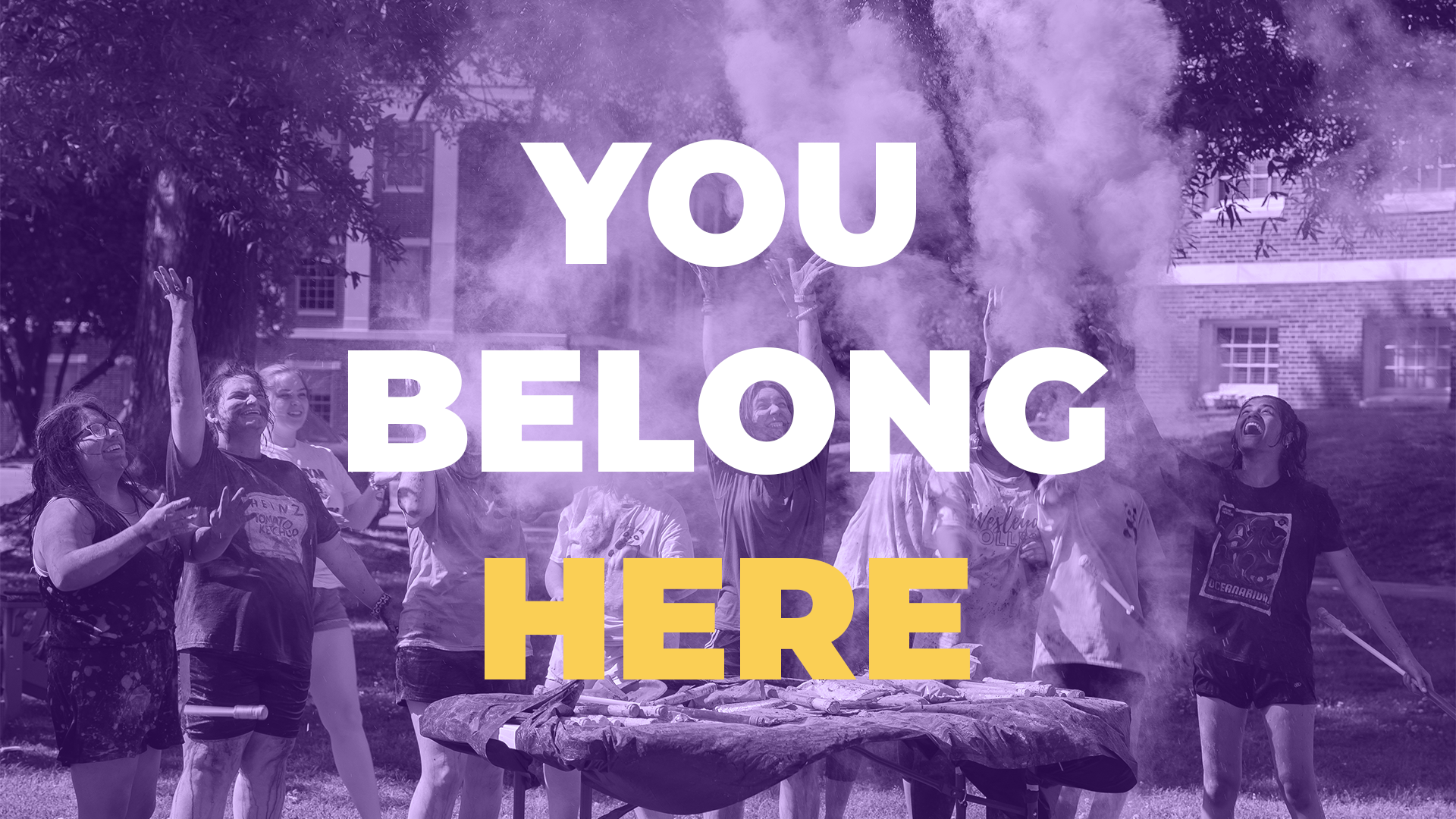 You Belong Here Purple Tile